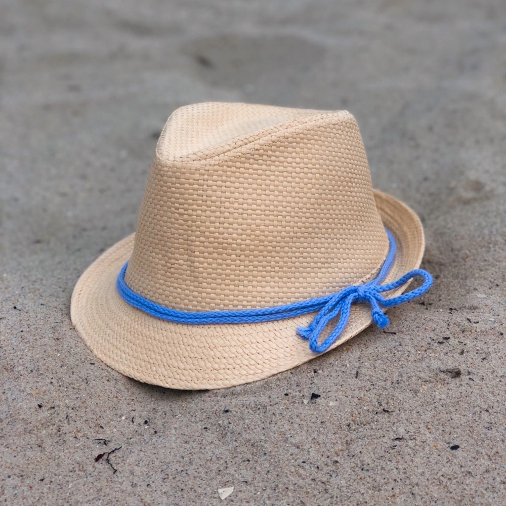 Summer Mens Baby Blue Fedora Hat